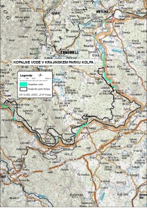 Kopalne vode v Krajinskem parku Kolpa-karta